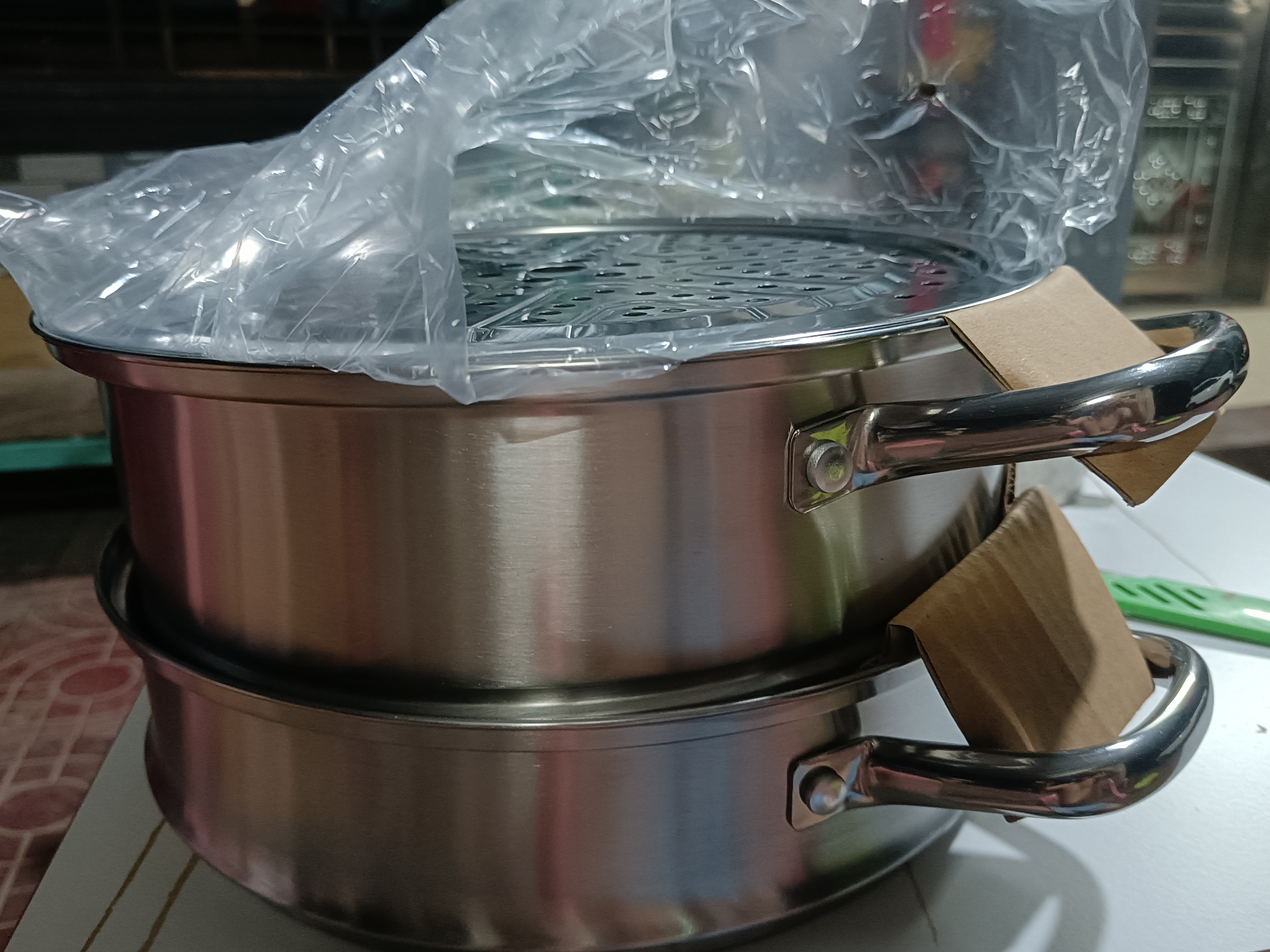 爱仕达（ASD）蒸锅304不锈钢三层家用蒸煮炖汤锅 大容量30CM双层蒸笼燃气通用G3 实拍图