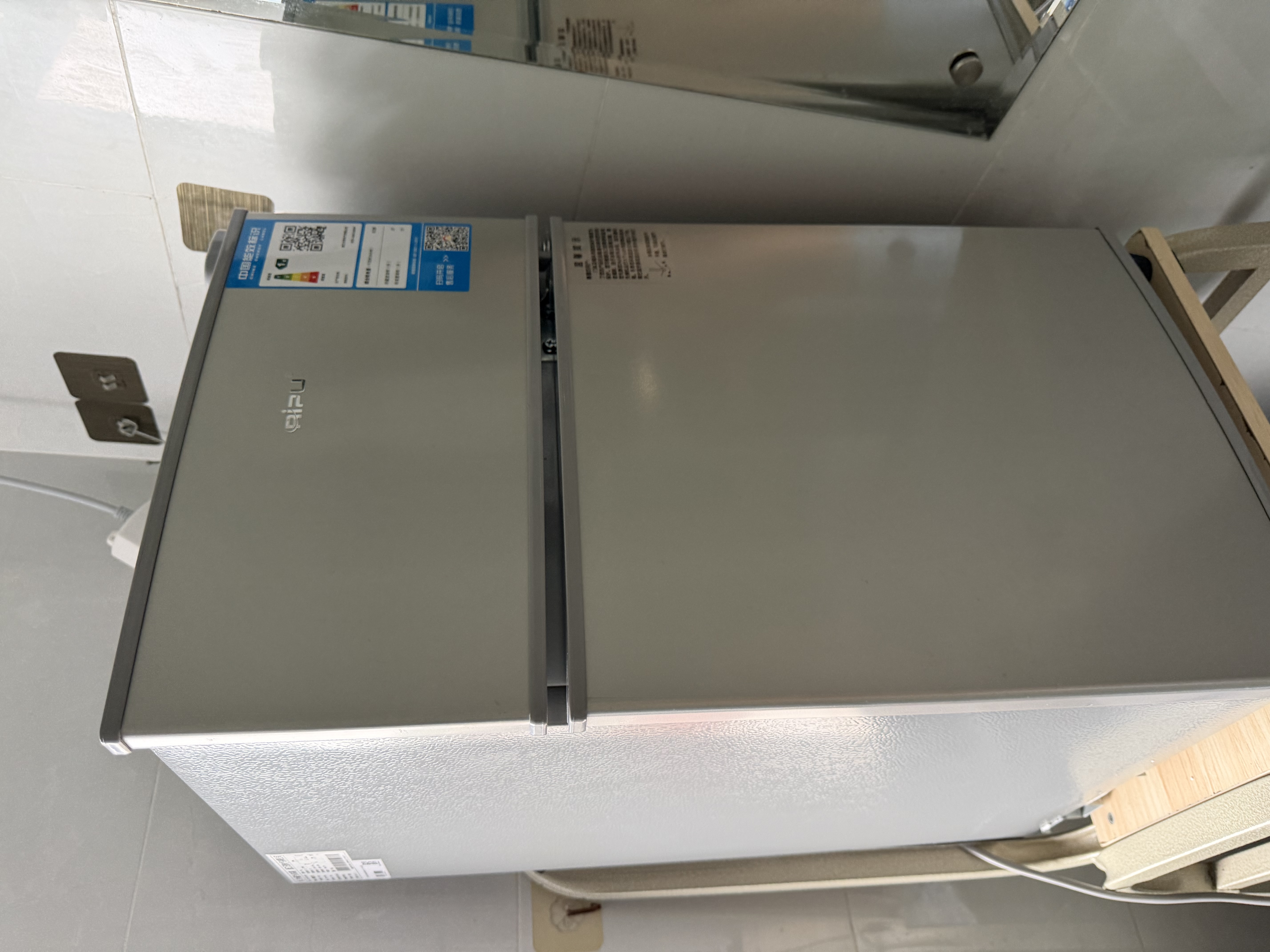 日普（RIPU）小冰箱迷你小型双门家用一级能效宿舍出租房办公室节能省电冷藏冷冻电冰箱 【店长推荐】58升银色【小巧不占地】 实拍图