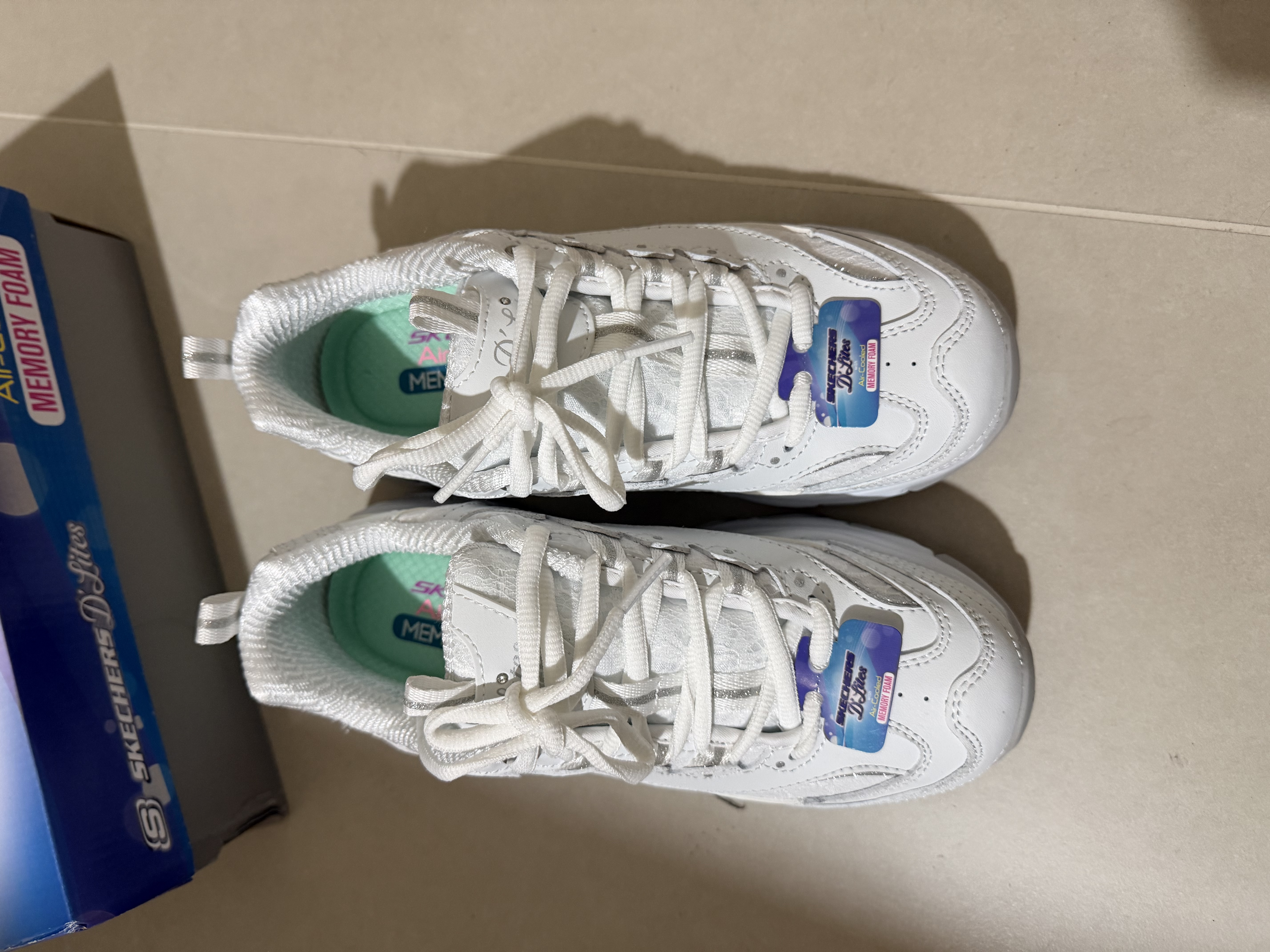 斯凯奇（Skechers）蕾丝熊老爹鞋女鞋冬季厚底增高熊猫鞋减震休闲运动鞋11959 实拍图