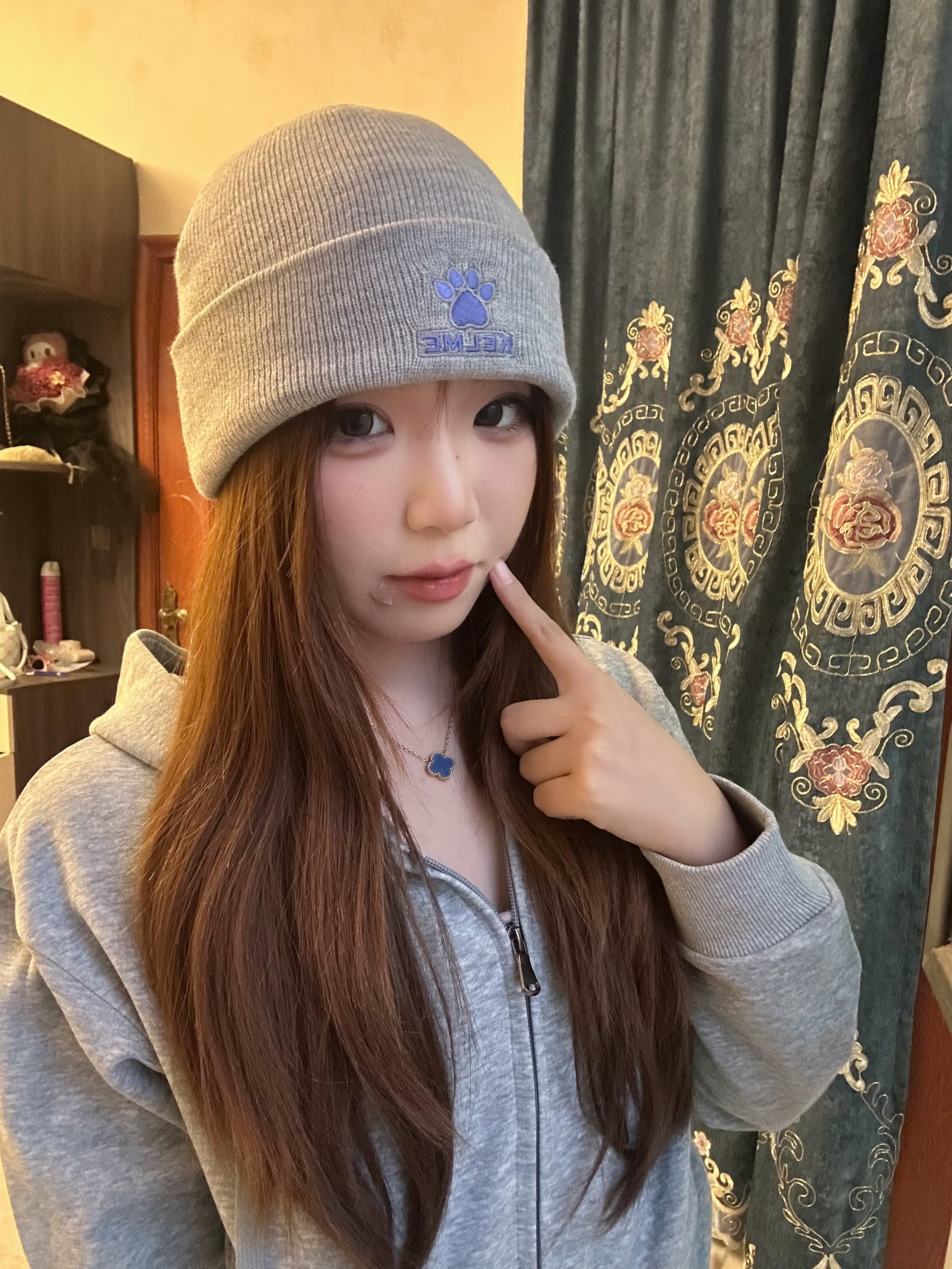 卡尔美（KELME）帽子男女秋冬季保暖户外滑雪毛线帽冷帽针织帽骑行防寒运动护耳帽 实拍图