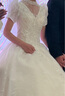 红妆饰佳 婚纱礼服2025新款新娘公主泡泡袖奢华宫廷风拖尾法式主婚纱 浅香槟拖地款 S 实拍图