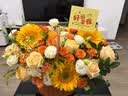 琐拉鲜花速递向日葵玫瑰混搭花束花篮生日礼物全国同城配送 香槟向日葵混搭手提花篮 实拍图