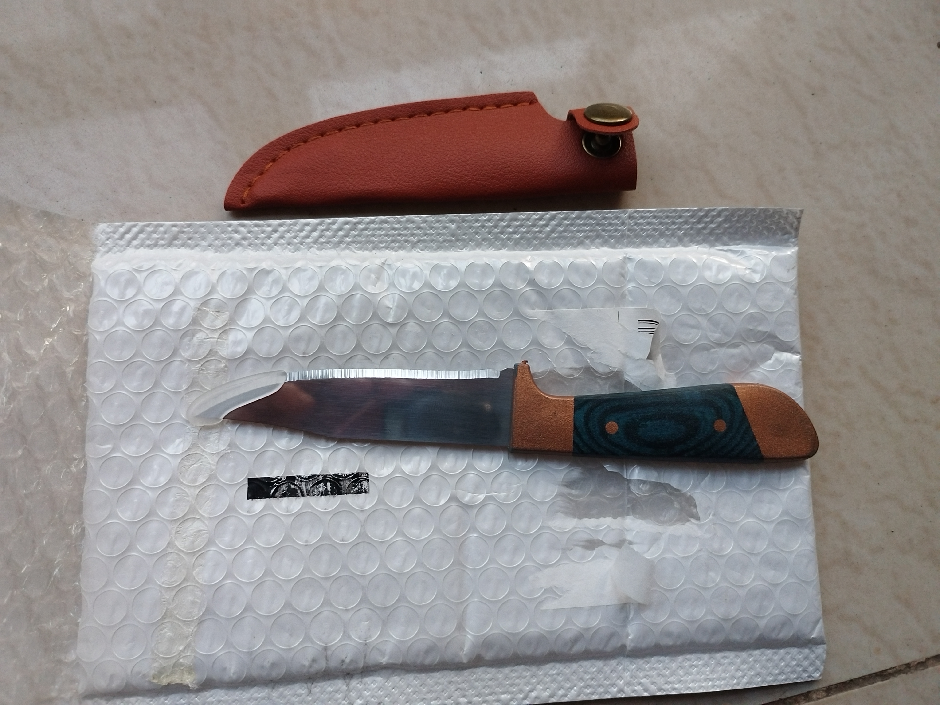 水果刀家用便携蒙古吃肉小刀锋利高硬度手把肉专用刀户外露营削皮 绿色 1把 实拍图