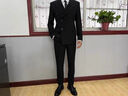罗蒙（ROMON）西服套装男双排扣戗驳领商务休闲西装大码正装结婚新郎修身英伦风 黑色 两件套 送领带胸巾 2XL  (135-145斤内) 实拍图