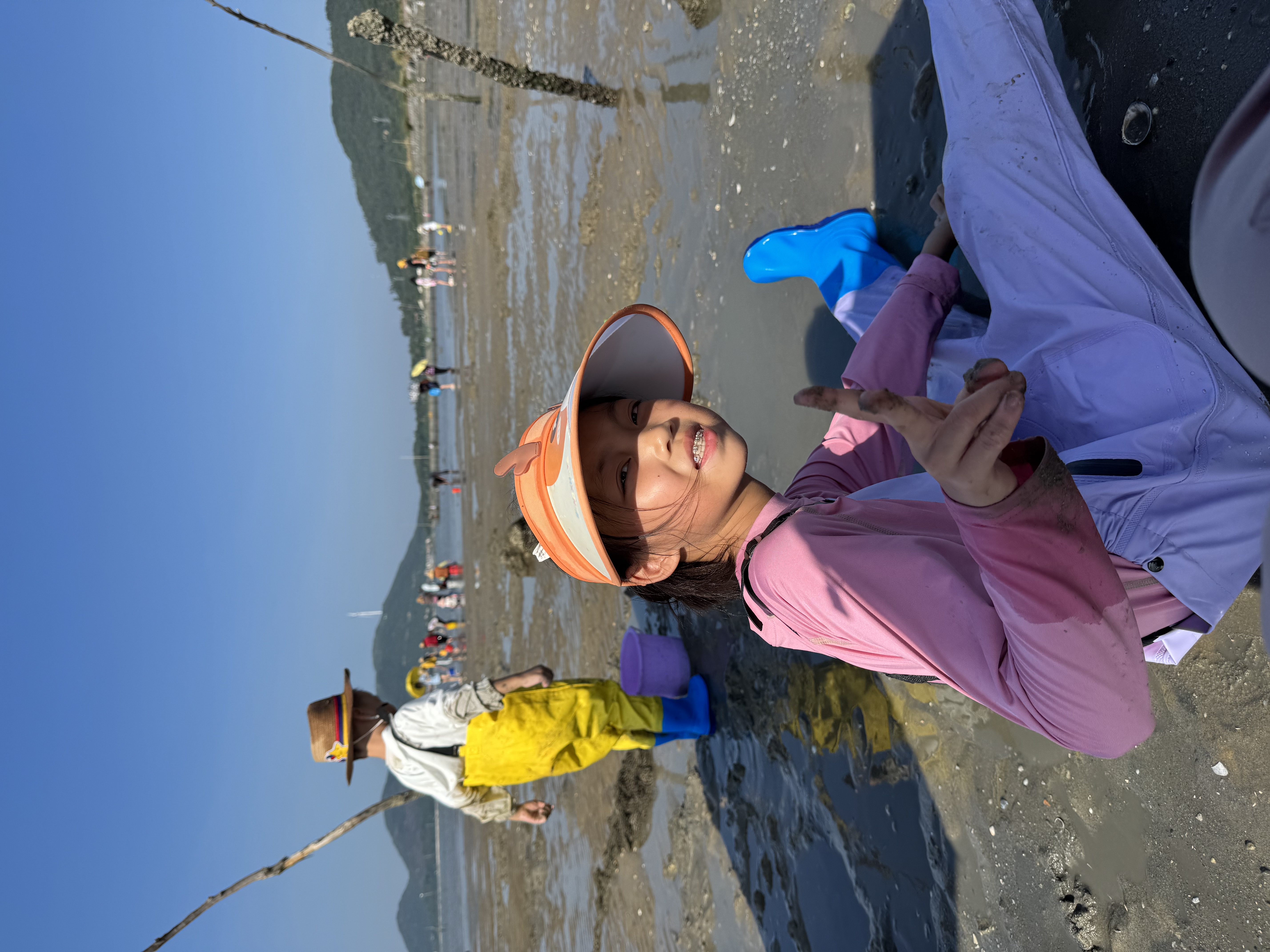 臻佑（Grsaed）儿童下水裤户外玩水服捉鱼赶海半身涉水裤连体鞋防水沙滩淡紫34码 实拍图