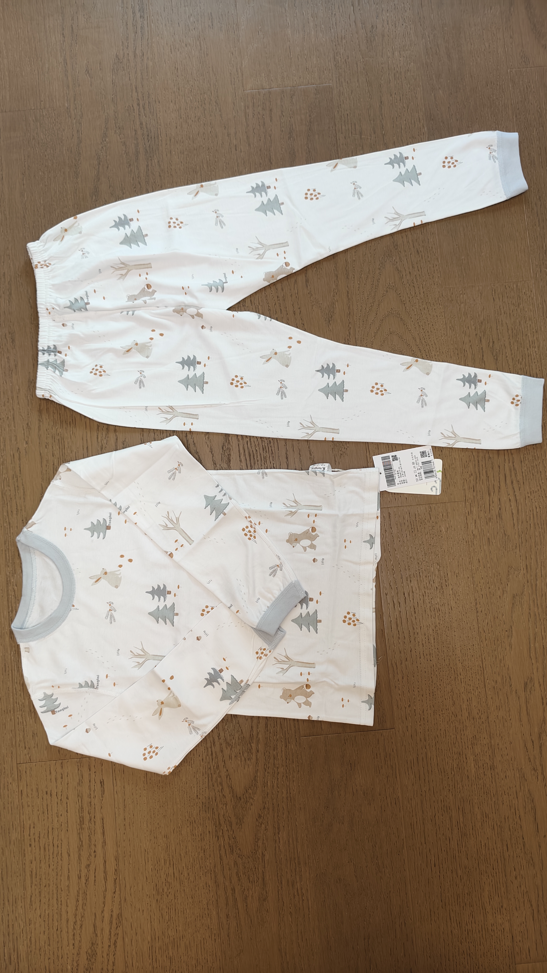 童泰（TONGTAI）宝宝秋衣套装春秋纯棉婴儿衣服儿童内衣男女童家居服蓝色120cm 实拍图