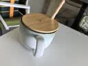 INMIND HOUSE 大肚牛奶早餐杯陶瓷泡燕麦片杯子带盖勺大号容量可微波欧式600ml 渐变灰600ml（木柄勺+木盖） 实拍图