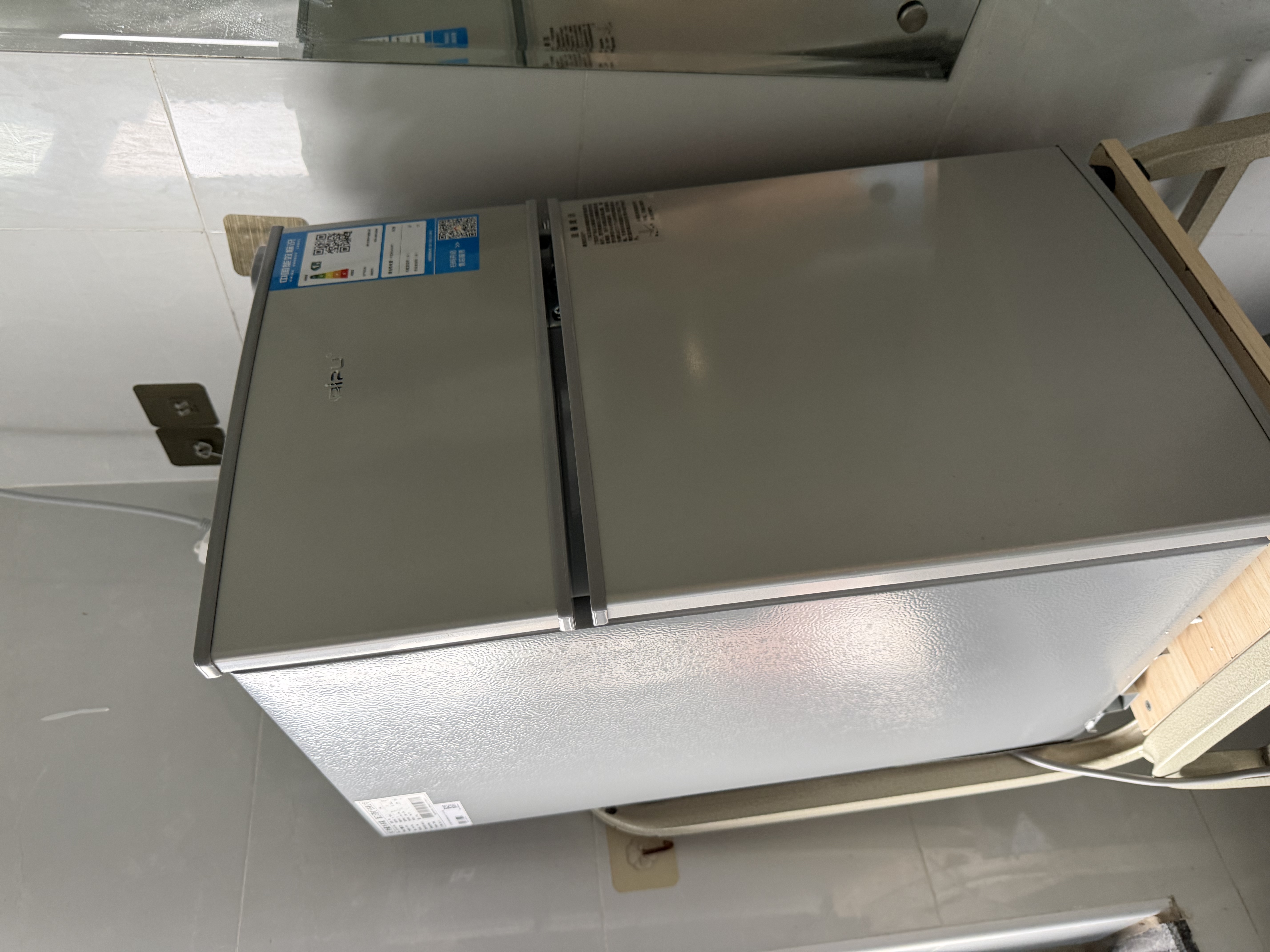 日普（RIPU）小冰箱迷你小型双门家用一级能效宿舍出租房办公室节能省电冷藏冷冻电冰箱 【店长推荐】58升银色【小巧不占地】 实拍图