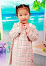 戴维贝拉（DAVE＆BELLA）秋冬装女童娃娃领格子连衣裙 春秋宝宝长袖裙子 粉色格子DBM7742 110cm(5Y（建议身高100-110cm）) 实拍图