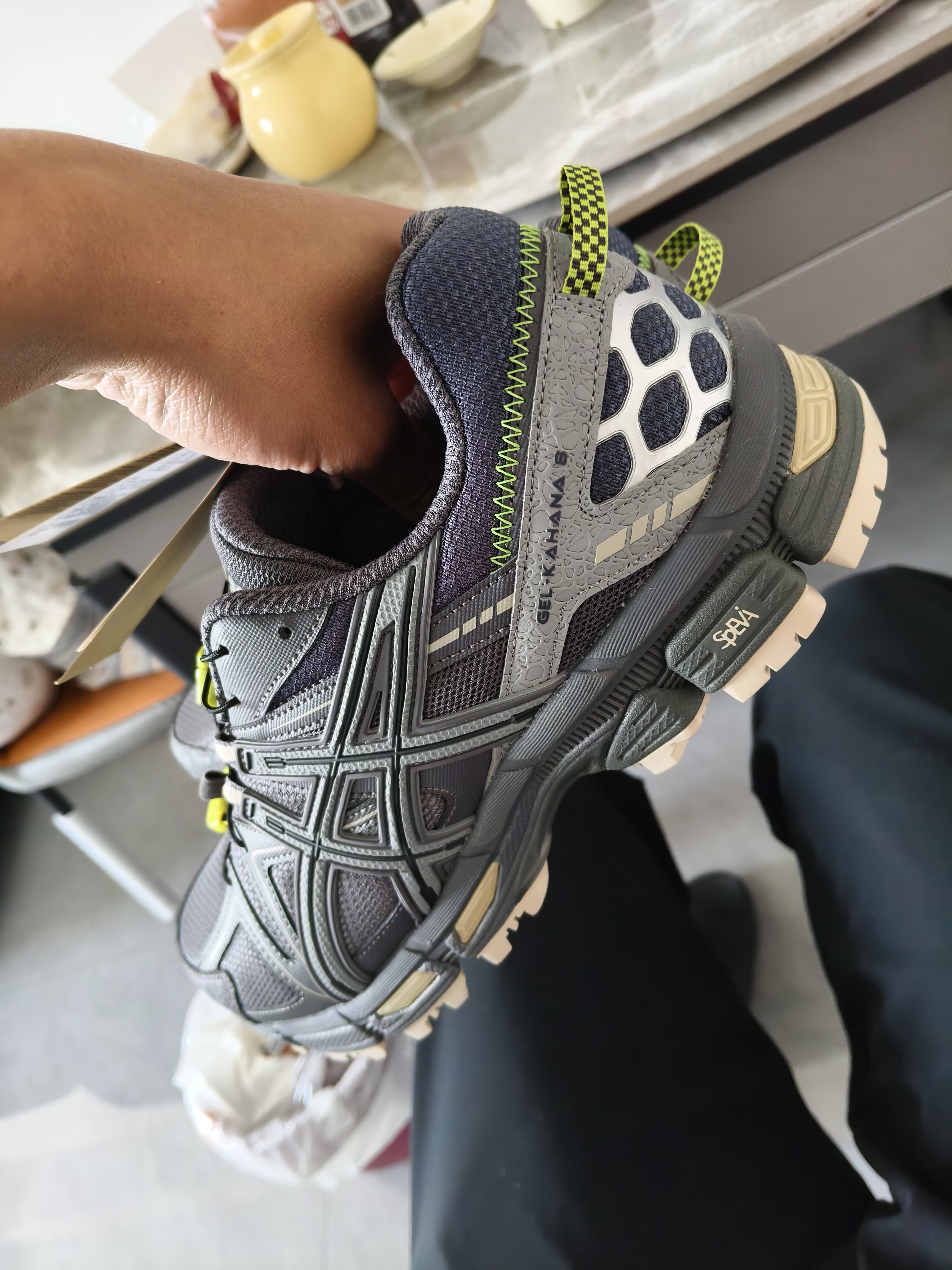 亚瑟士ASICS男鞋女鞋越野舒适运动鞋耐磨户外复古慢跑鞋 GEL-KAHANA 8 蓝灰色 44 实拍图