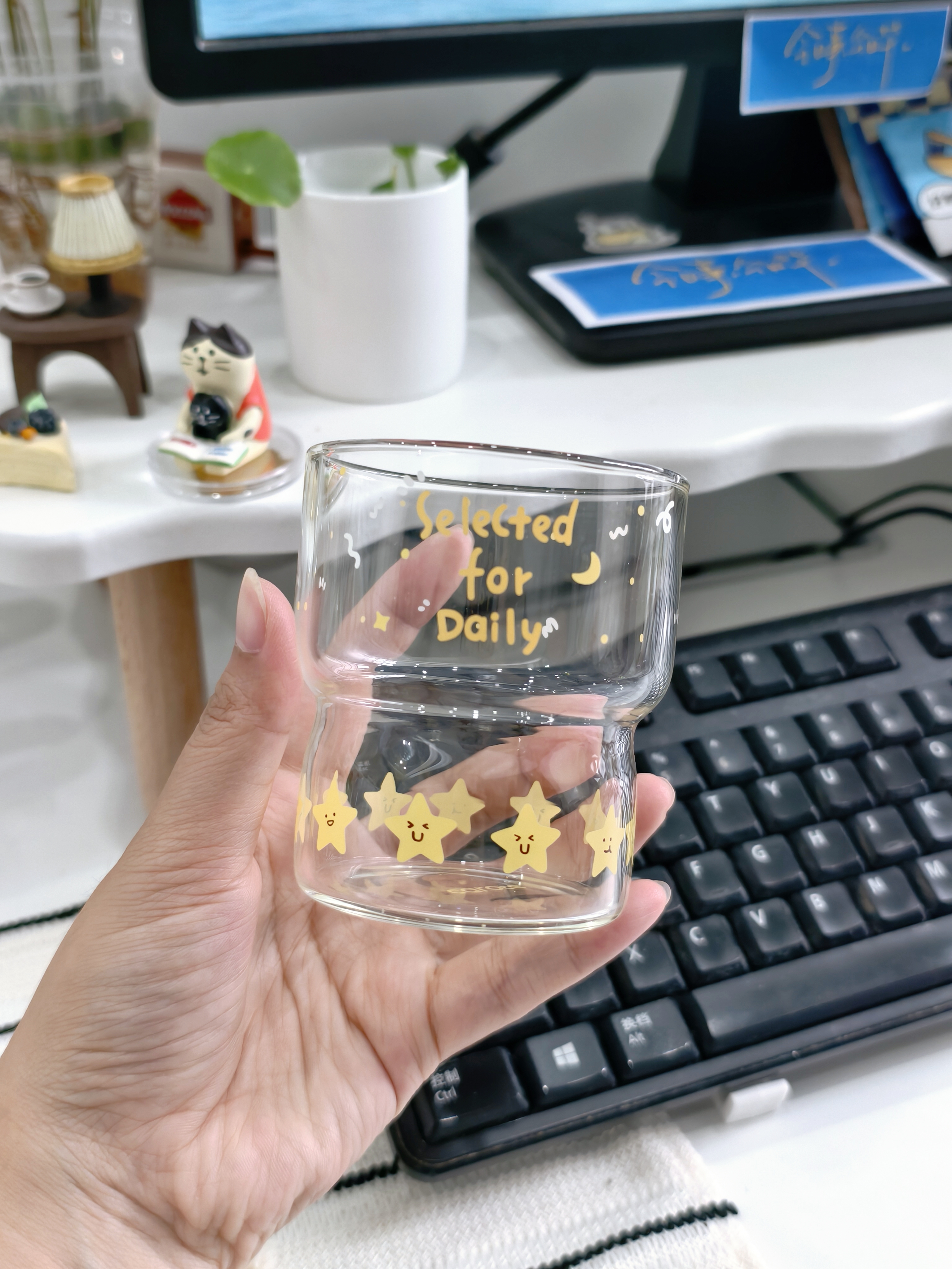 卡罗特高硼硅玻璃杯ins风女高颜值咖啡杯果汁杯子牛奶杯家用喝水杯酒杯 实拍图