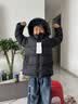 保姆鹅 儿童羽绒服宝宝短款加厚白鸭绒外套男童女童保暖防风冬[NG2637] 黑 140 实拍图