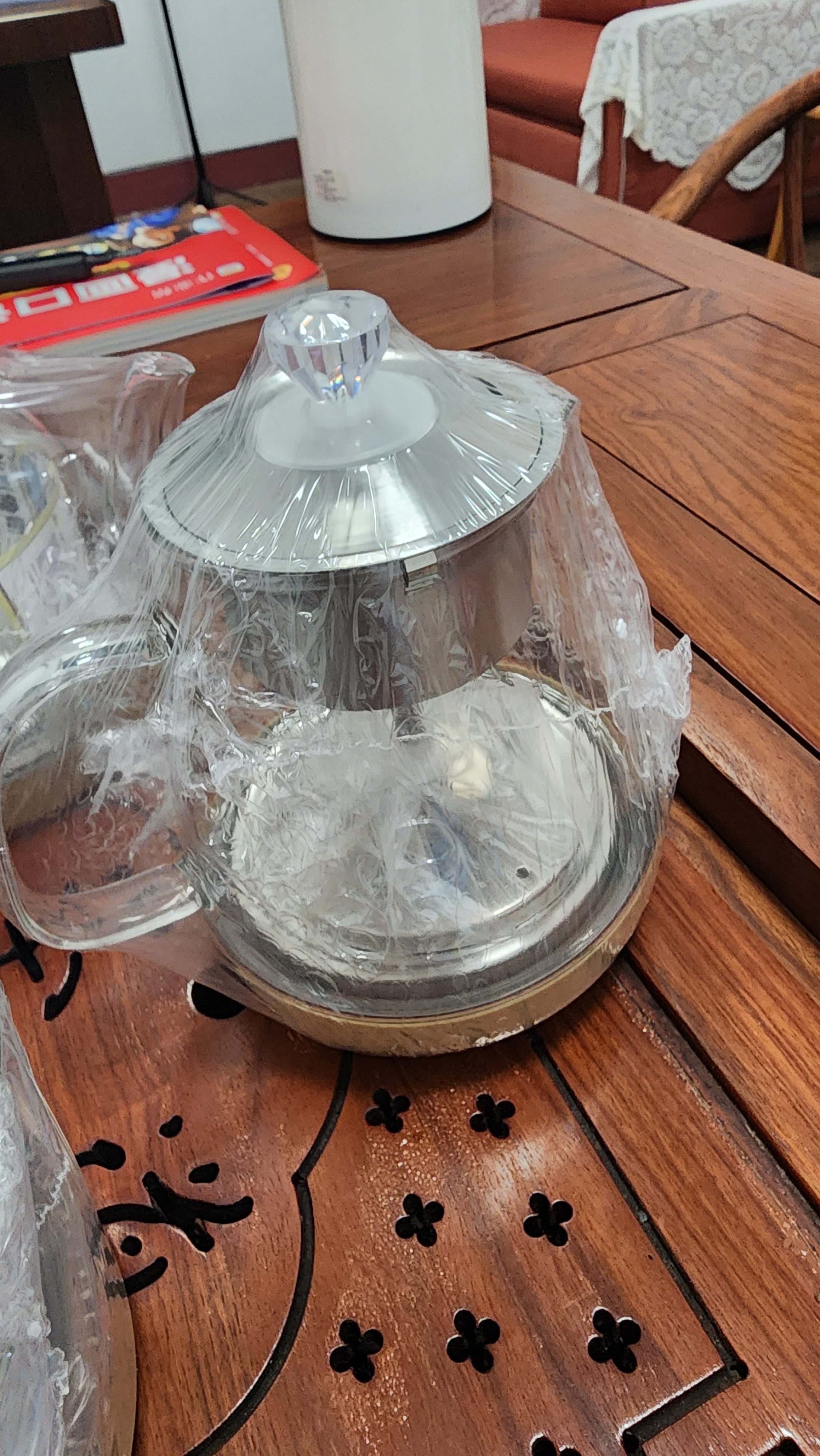 友家铺子（Biooner）全自动上水电热水壶烧水壶电茶壶煮泡茶家用办公茶台一体茶桌嵌入式茶具套装 1L 底部上水- 三件套（  37*20cm ） 实拍图