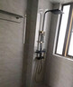 摩丹洁具（MODAN）黑色淋浴花洒套装全铜家用北欧式浴室沐浴淋雨喷头恒温花洒  E1 圆管黑金三挡冷热 实拍图