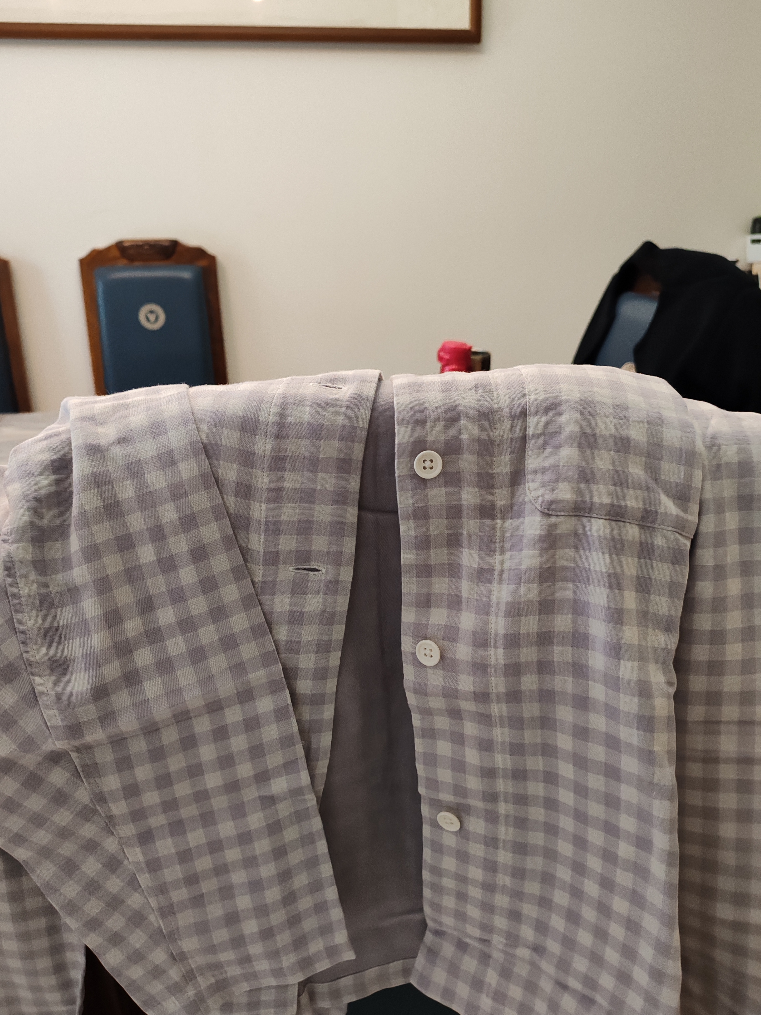 MUJI[自营限定款]女士无侧缝 双层纱织睡衣 纯棉家居服 薰衣草色 L 实拍图