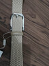 曼邦（MANBANG）编织腰带男帆布皮带真皮弹力松紧高尔夫休闲牛仔裤布裤带送礼 MBP0217银扣-米白色 110cm （适合腰围2尺6-2尺7） 实拍图