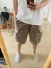 NOTHOMME潮牌宽松抽绳工装短裤男士夏季青年休闲裤 卡其色 L 实拍图