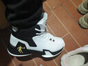 乔丹QIAODAN男鞋磨砺篮球鞋春季新品高帮皮面减震耐磨球鞋 乔丹白黑色(高帮加绒) 44 实拍图