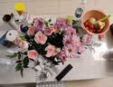 【半盏桃雾】玫瑰小菊混搭花束 实拍图