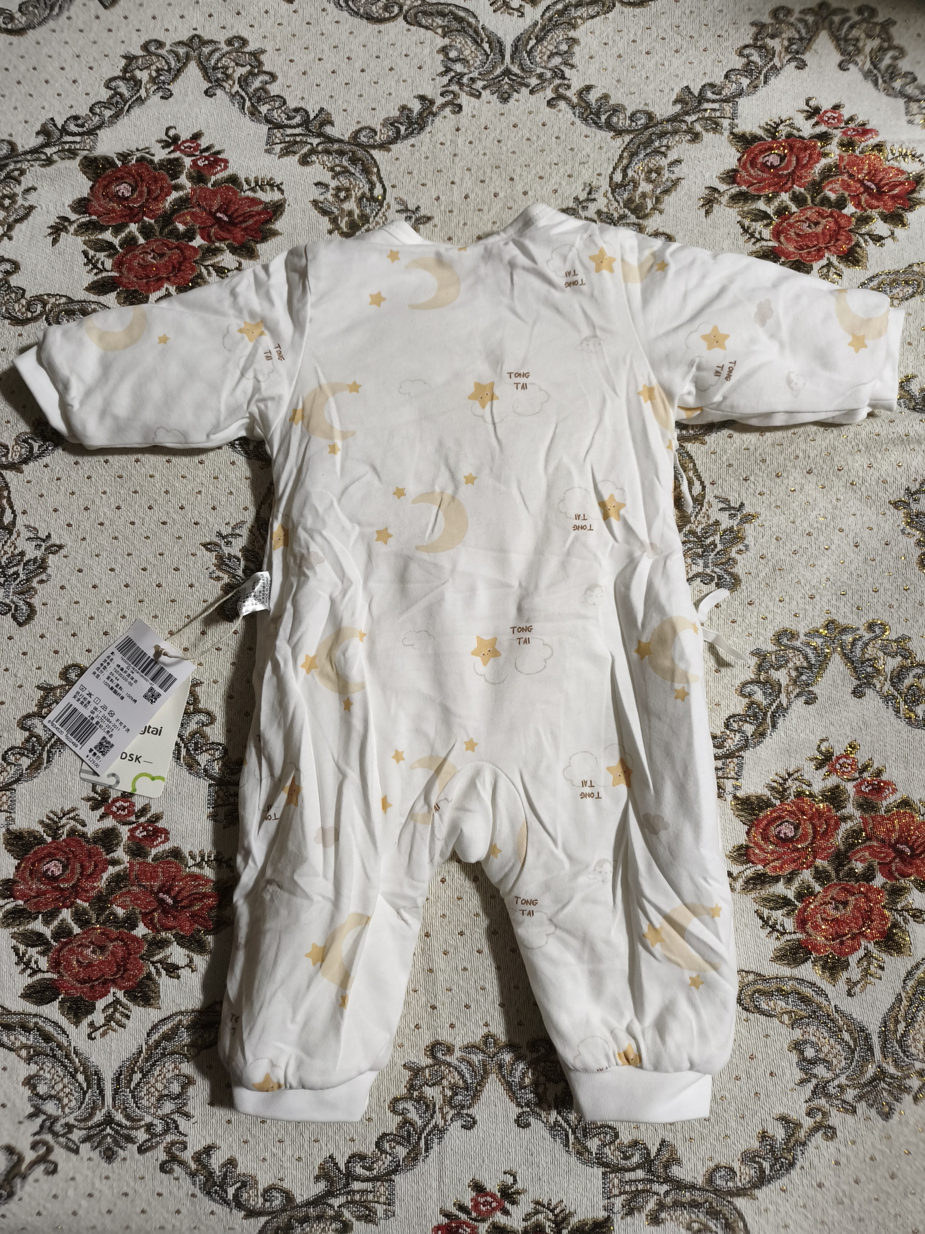 童泰新生婴儿衣服连体衣秋冬加厚夹棉初生宝宝蝴蝶衣爬服 月亮星 59cm 实拍图