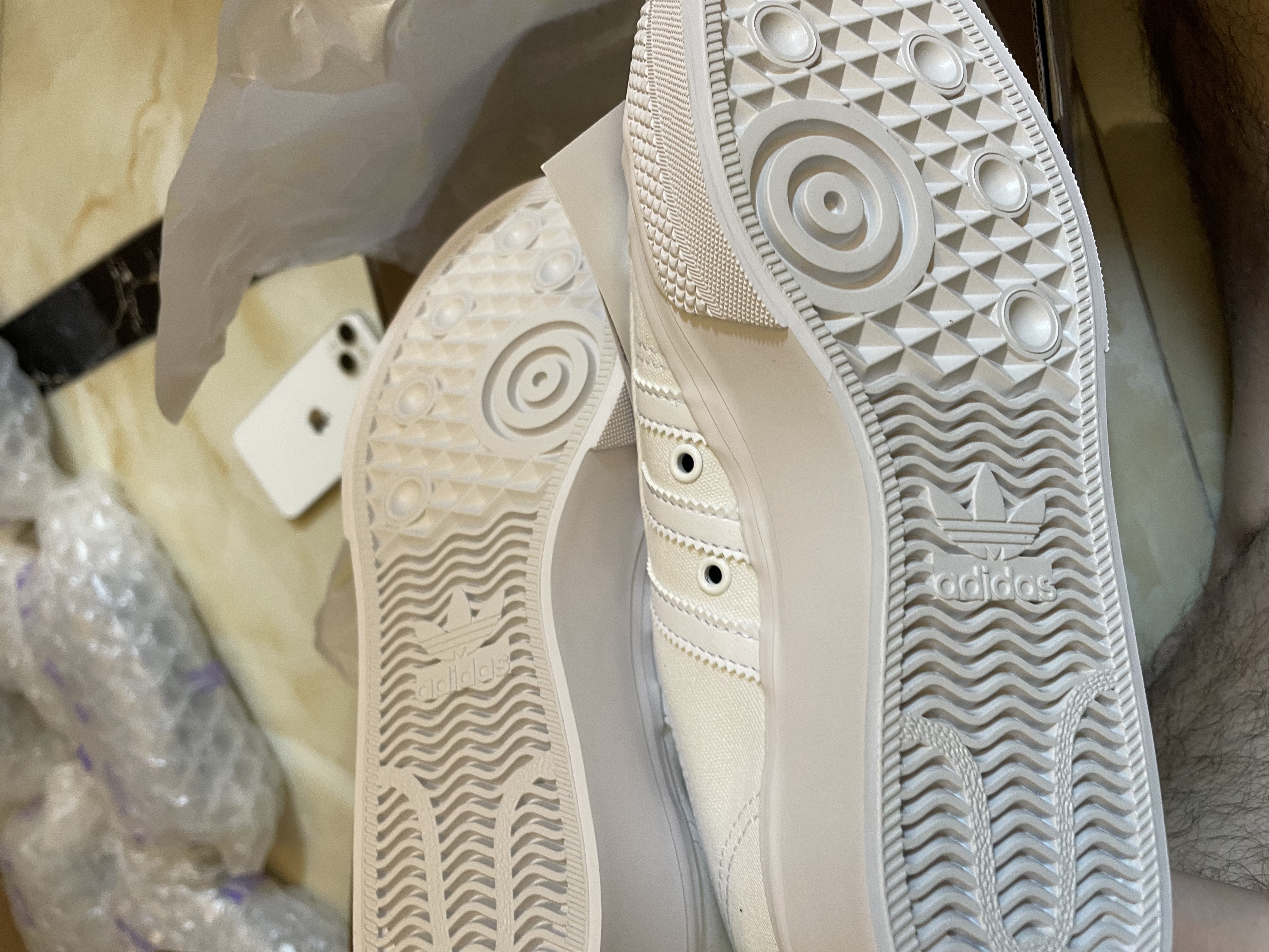 adidas NIZZA PLATFORM厚底增高运动帆布鞋女阿迪达斯三叶草 白   38 实拍图