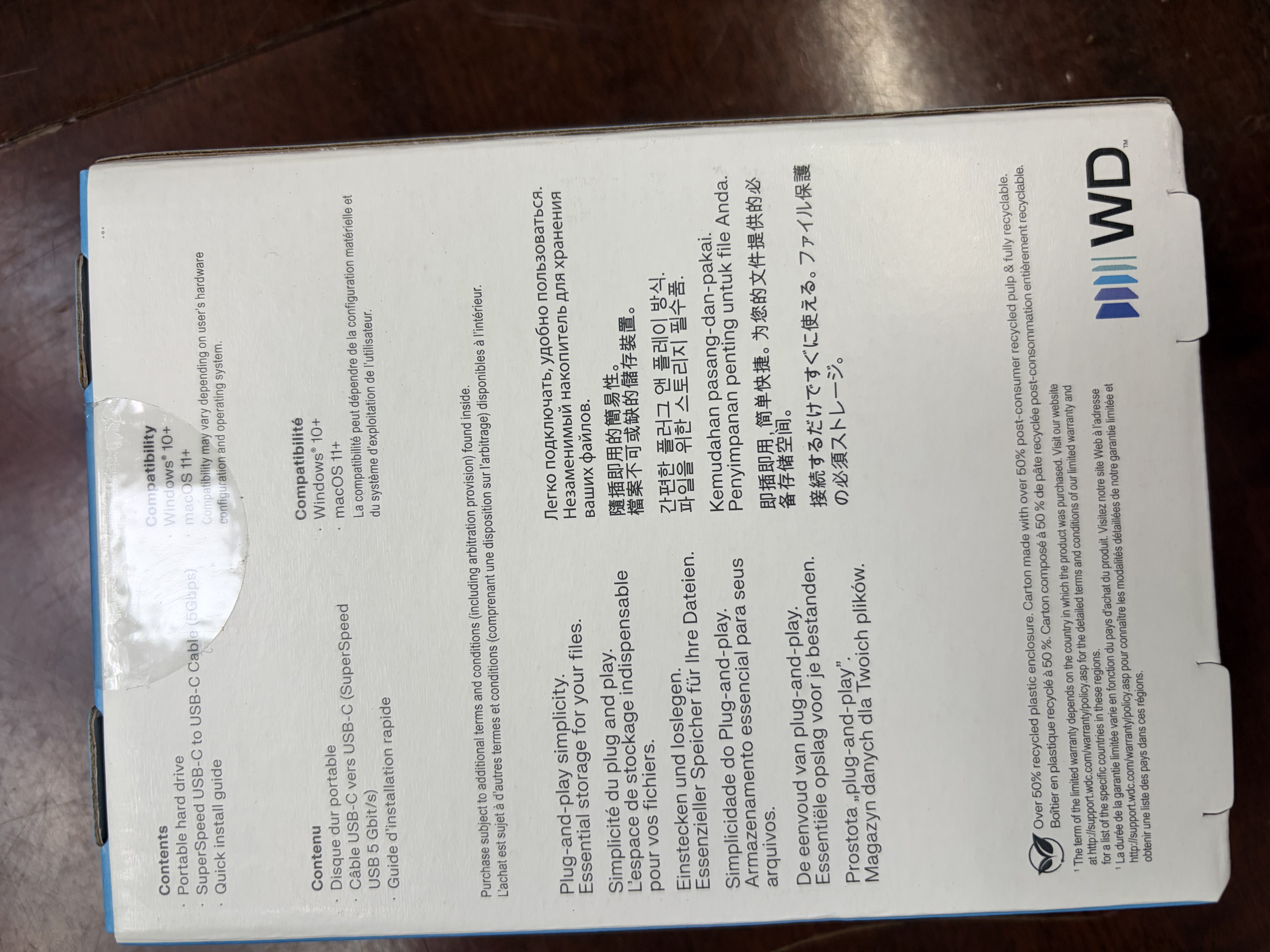 西部数据（WD）移动硬盘2TB  Type-C接口 元素系列 2.5英寸 机械硬盘 笔记本电脑外接 外置扩容备份 大容量存储 实拍图