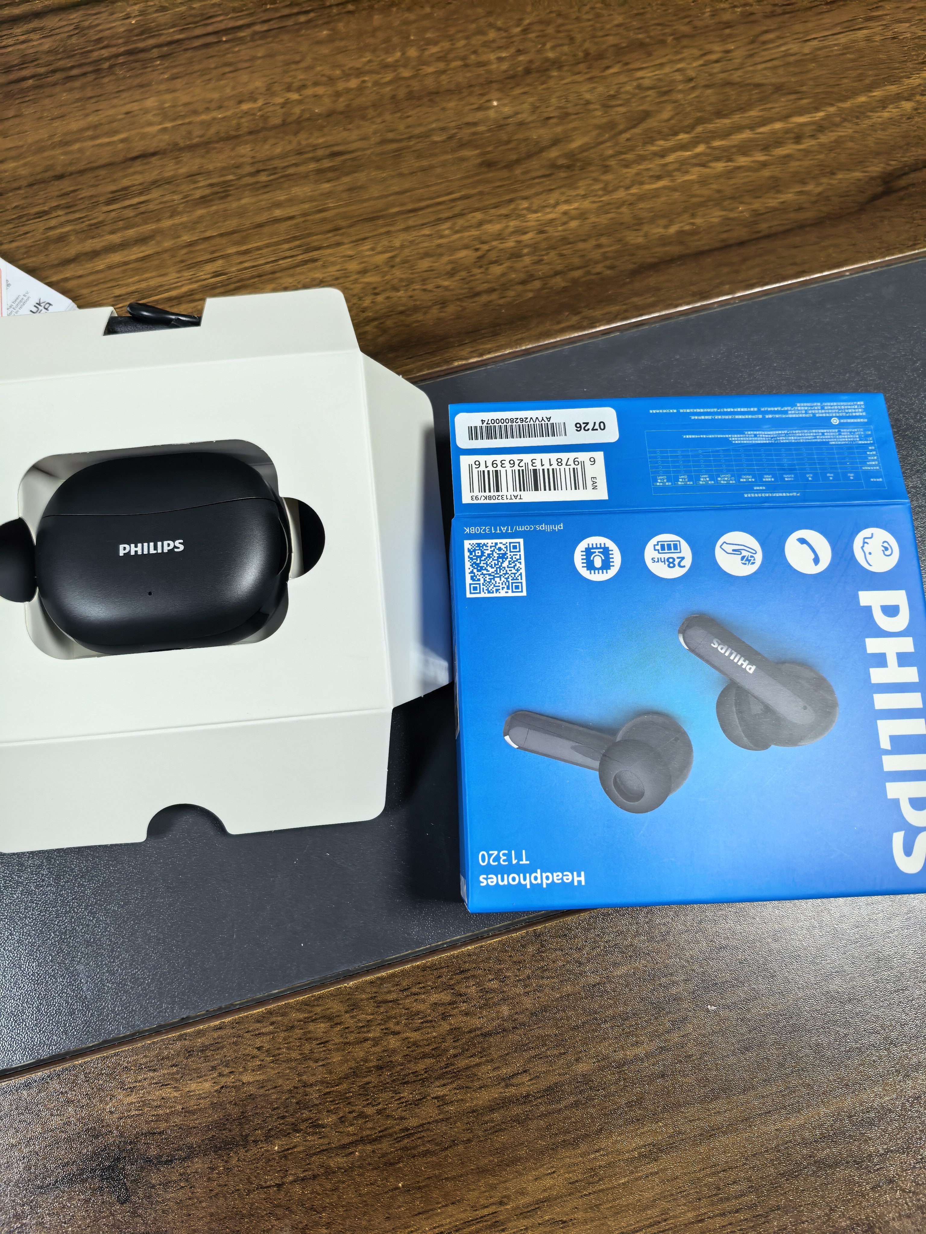 飞利浦（PHILIPS）【2025新款】真无线蓝牙耳机入耳式通话降噪运动游戏低延迟音乐高音质通用苹果华为小米TAT1320-黑 实拍图