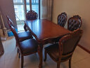 艾米河 欧式实木餐桌椅组合美式橡木雕花长餐桌大桌子吃饭桌子1.4/1.6米 1.5米餐桌+6把皮拉扣餐椅 晒单实拍图