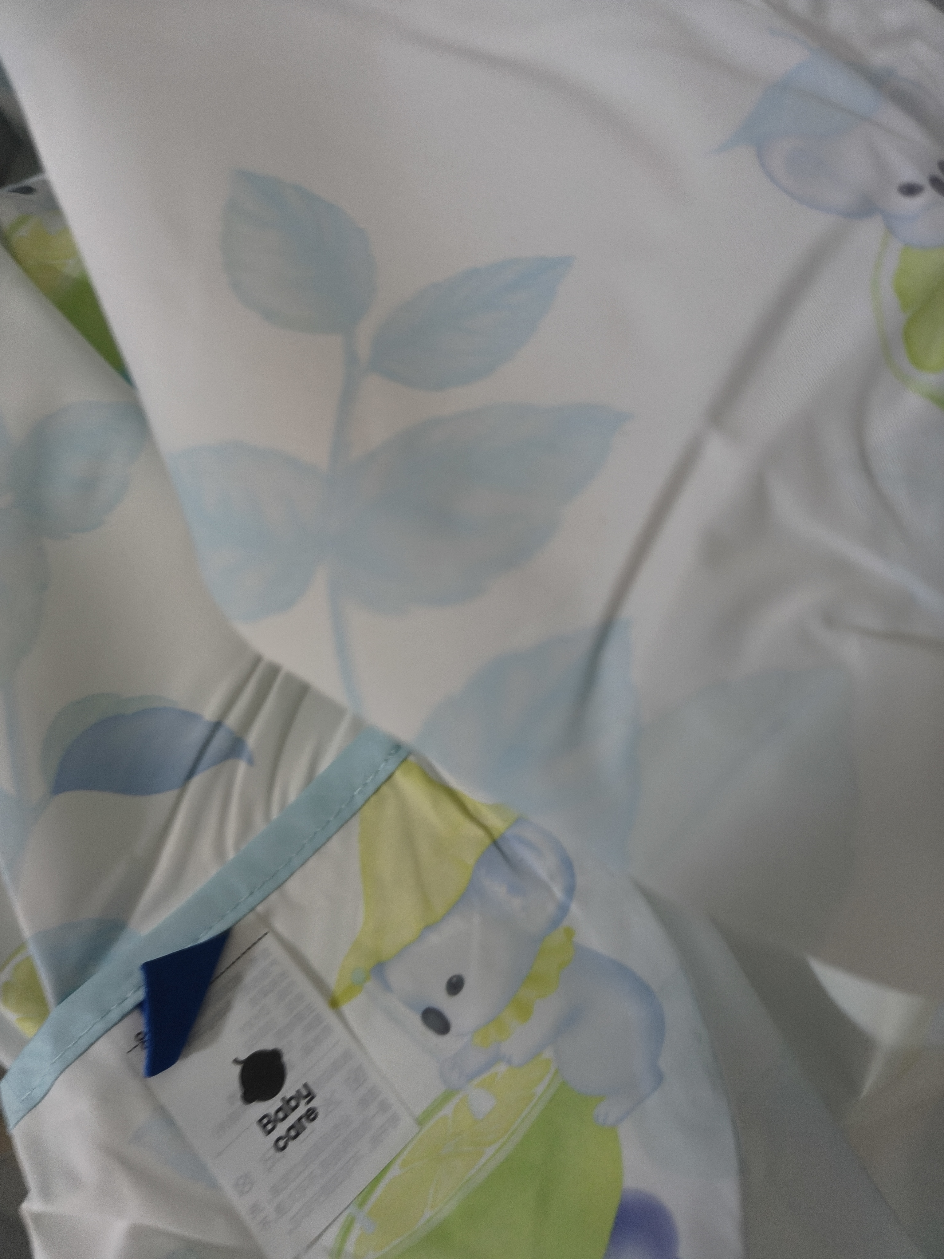 babycare宝宝吃饭罩衣儿童围兜婴儿反穿衣防脏辅食围裙 薄荷冰柠 100码 实拍图