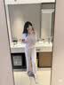 ubras26年新款呼呼睡薰衣草深睡女士带杯睡眠睡衣高级感居家服套装 【3件套】吊带长裤【带杯】+开襟上衣-紫底薰衣草 XL 实拍图