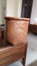 ken's圆形花盆套 垃圾篓收纳桶 手工编织储物筐 田园收纳篮 咖啡色 整套优惠 实拍图