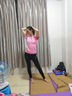 坚乐 瑜伽服女套装夏季速干衣网红运动健身房专业显瘦跑步服高腰长裤 粉色五件套 S 实拍图