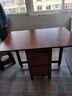 麦芽 实木折叠餐桌椅组合小户型家用简易吃饭桌子咖啡胡桃色6人 8人 咖色桌无抽屉+4凳子 实拍图