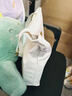 察今牛津布手提包女2024新款学生装书袋大容量夏天上班通勤单肩帆布包 一叶知秋-白色 实拍图