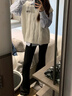 凡伊聆针织马甲女毛衣背心外穿春秋款2025新款坎肩搭配衬衫韩版休闲外搭 针织马甲带金属标【白色】 均码 【建议120斤以内】 实拍图