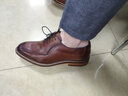 德赛（DESAI）【明星同款】商务英伦男士皮鞋擦色牛津鞋真皮方头休闲正装男鞋 棕色 【实木跟商务版】 40 实拍图