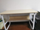 佳家林电脑桌现代简约家用办公学生带书架一体学习台式写字书桌子 白杉木色白架120*60cm 晒单实拍图