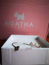 AGATHA/瑷嘉莎 爱心小狗银手链女士 生日礼物送女友老婆手环 白玛瑙+银色 实拍图
