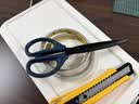 得力（deli）办公剪刀黑刃防锈中号180mm文具剪子快递刀裁缝剪刀家用生活手工剪纸刀办公用品 黑色6009-S 实拍图