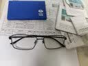 依视路（ESSILOR） 钻晶系列高清耐磨防蓝光近视超薄镜片专业配度数眼镜架男女镜框 钛+金属-全框-4004BK-黑色 镜框+依视路A4防蓝光1.56现片 实拍图