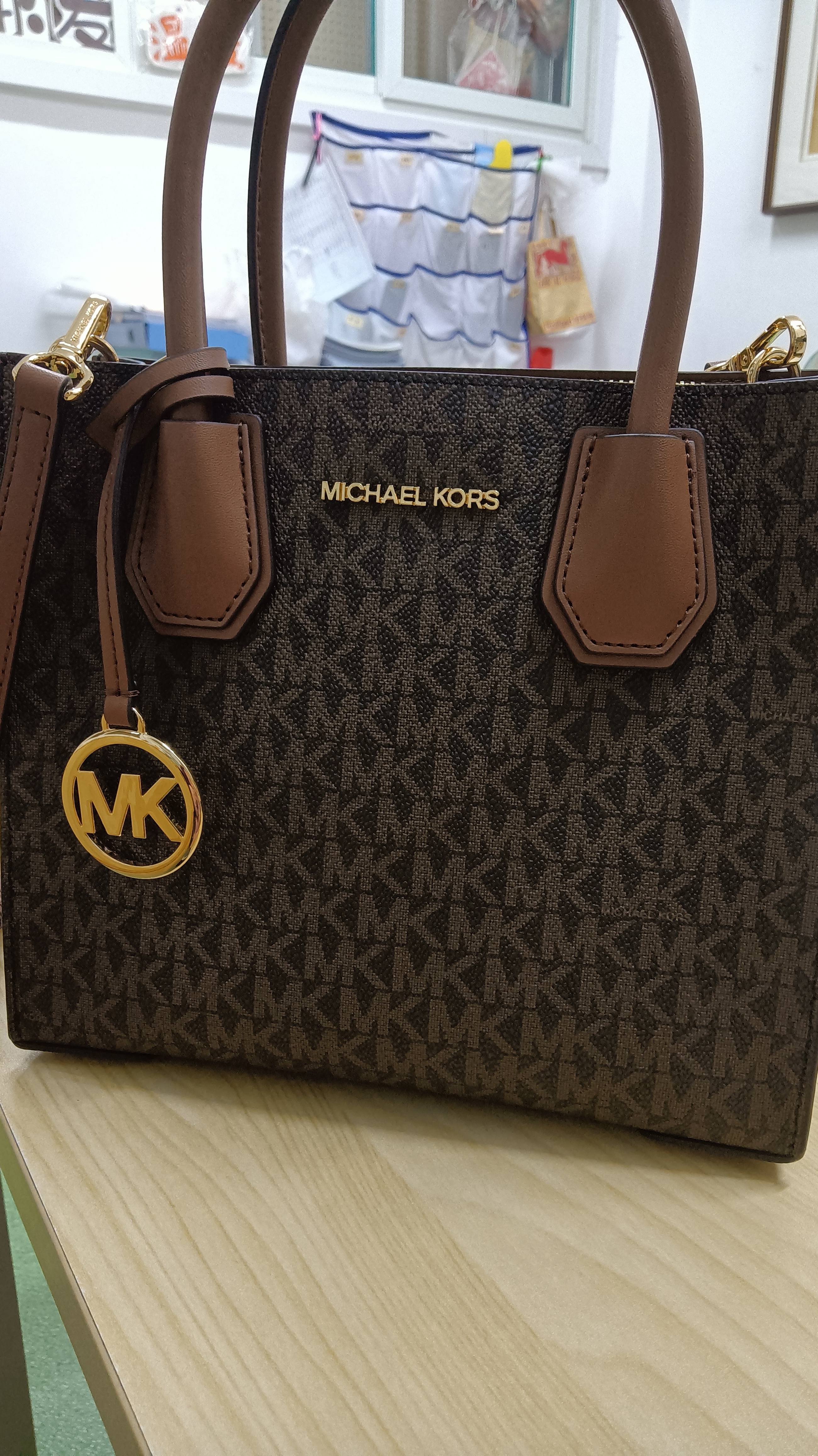 MICHAEL KORS mk女包Mercer风琴包中号棕色手提单肩斜挎礼物 实拍图