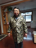 贵人熊加绒加厚罩衣保暖大褂男女工作服防水防油迷彩长褂厨房长袖劳保服 绿碎花(带帽) 大码(160-200) 实拍图
