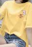 欧妤短袖t恤女2026夏季女装新款韩版宽松休闲体恤女上衣打底衫 黄色晚安龙+白色粉熊 XL 建议110-120斤 实拍图