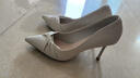 达芙妮高跟鞋女夏季尖头细跟气质单鞋职业工作鞋女鞋子 米色 37 实拍图