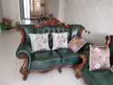 格澜帝尔（growdear）欧式实木雕花沙发客厅家具别墅一二三四位沙发美式头层真牛皮沙发 1+2+3组合（全皮) 实拍图