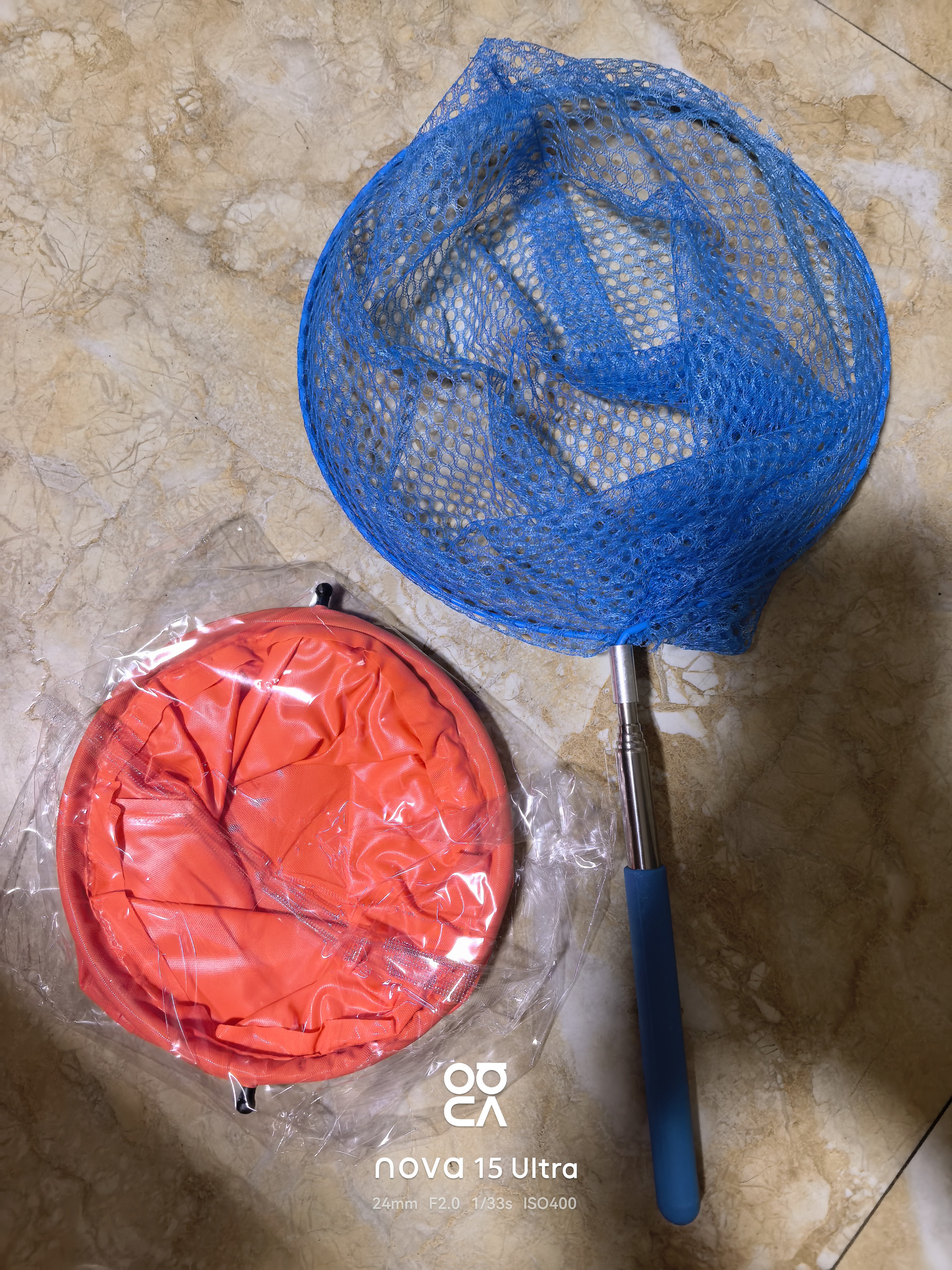 儿童抄网套装不锈钢杆伸缩小捞鱼网蜻蜓捕虫网折叠钓鱼打水桶渔具 抄网1个+水桶1个（颜色随机） 实拍图