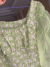乐町欧根纱拼接上衣夏季新款雪纺衫女C5CDC3C02 绿印花 M/160 晒单实拍图