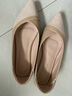 木林森单鞋女春秋通勤鞋妈妈鞋尖头低跟鞋百搭舒适休闲鞋 杏 36  实拍图