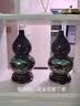 傲世景德镇陶瓷器新中式花瓶仿古工艺品客厅摆件酒柜玄关博古架装饰品 乌金釉清荷葫芦瓶+底座 实拍图