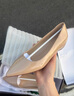 斤慕2025年新款秋冬法式裸色内增高尖头平底鞋女浅口鞋子百搭通勤单鞋 尖头浅口单鞋裸色 37 实拍图